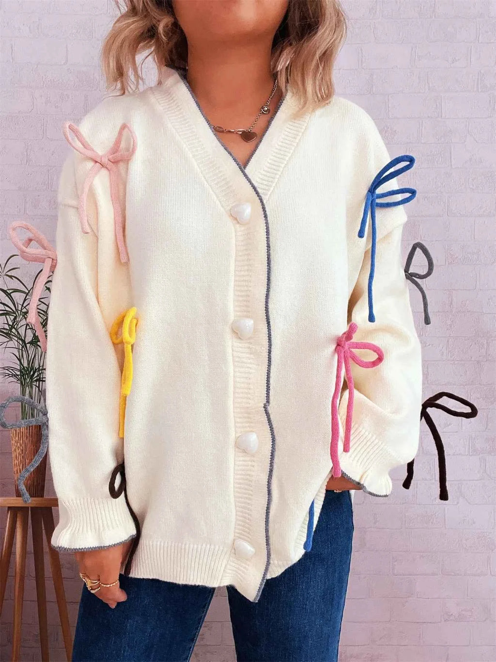 Bow Tie Button Up Cardigan 672c7819f2de43fc948ce0691636b8f1-Max-Origin