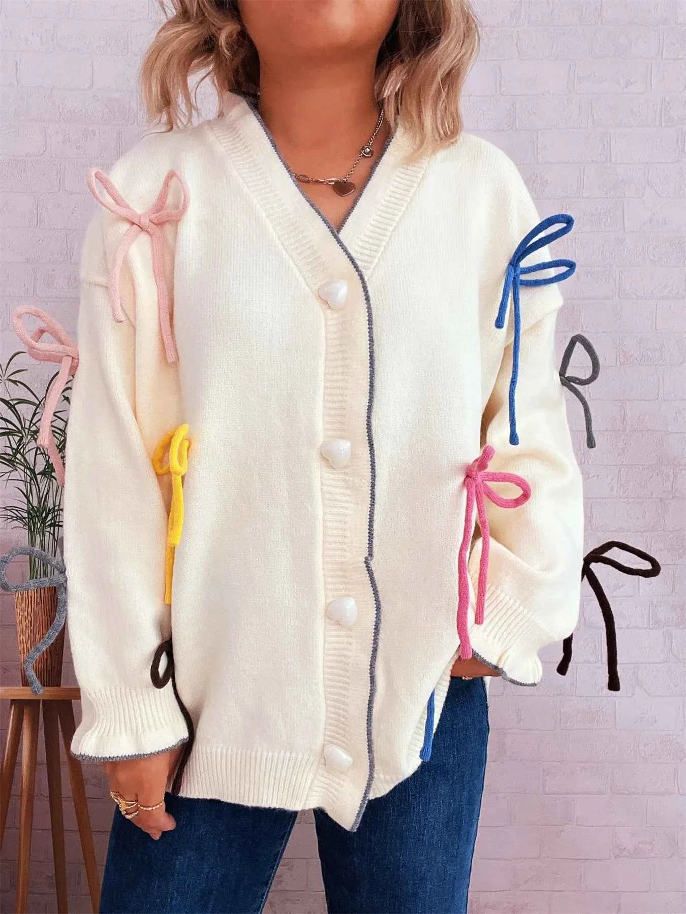 Bow Tie Button Up Cardigan 672c7819f2de43fc948ce0691636b8f1-Max-Origin