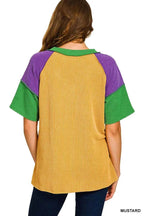 Zenana Mardi Gras Raised Rib Color Block Top 6736aaf1010d49ab82c994951ee59b56-Max-Origin