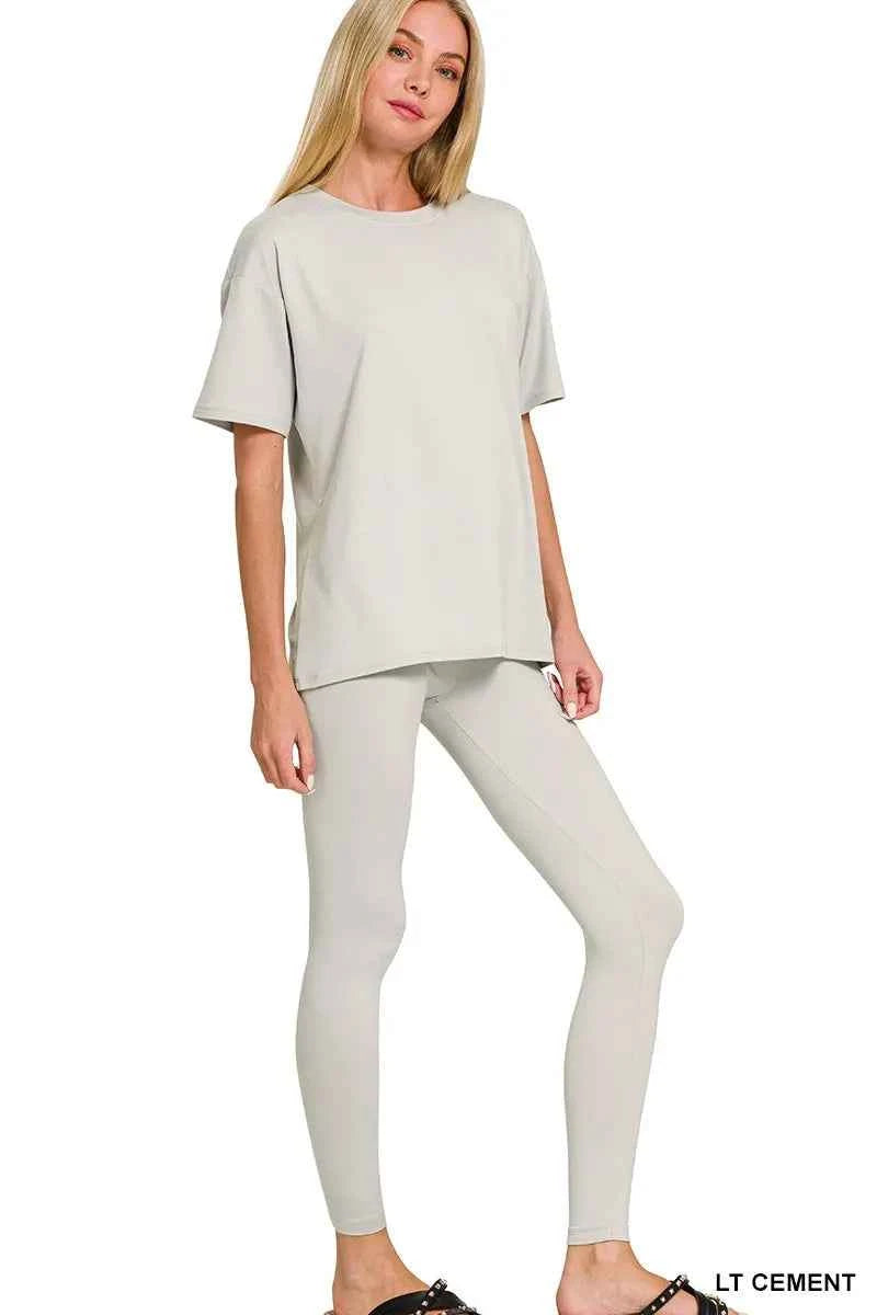 Zenana Brushed Dty Microfiber Short Sleeve Top and Pants Loungewear Set LT CEMENT 6743a77fb07844d29cd823e05f10fe92-Max-Origin
