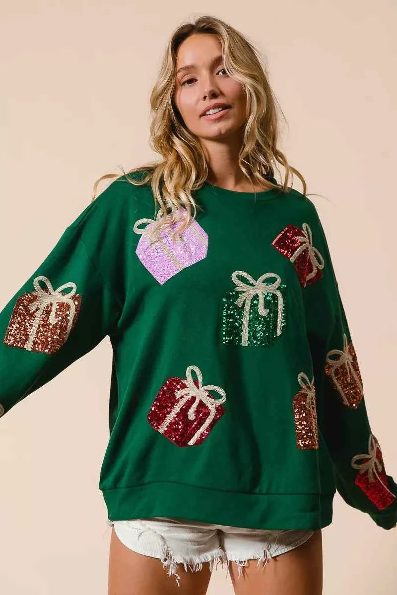 BiBi Sequin Christmas Gift Box Embroideries Pullover 6746e4df1b894455866bb49a3ceef594-Max-Origin