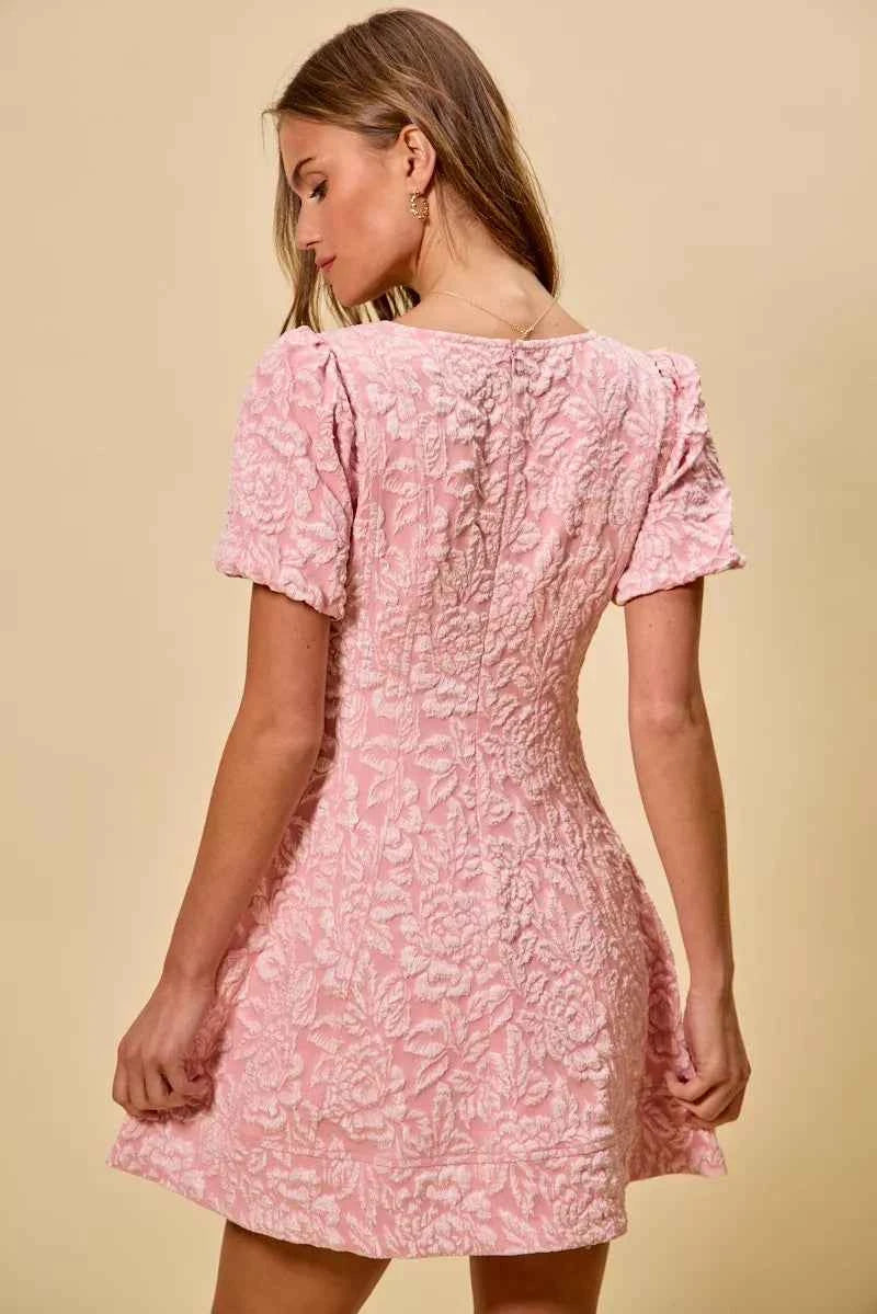 SO ME Floral Jacquard Fit And Flare Daily Mini Dress 675222a7a80340d5a68839f0191d2b00-Max-Origin