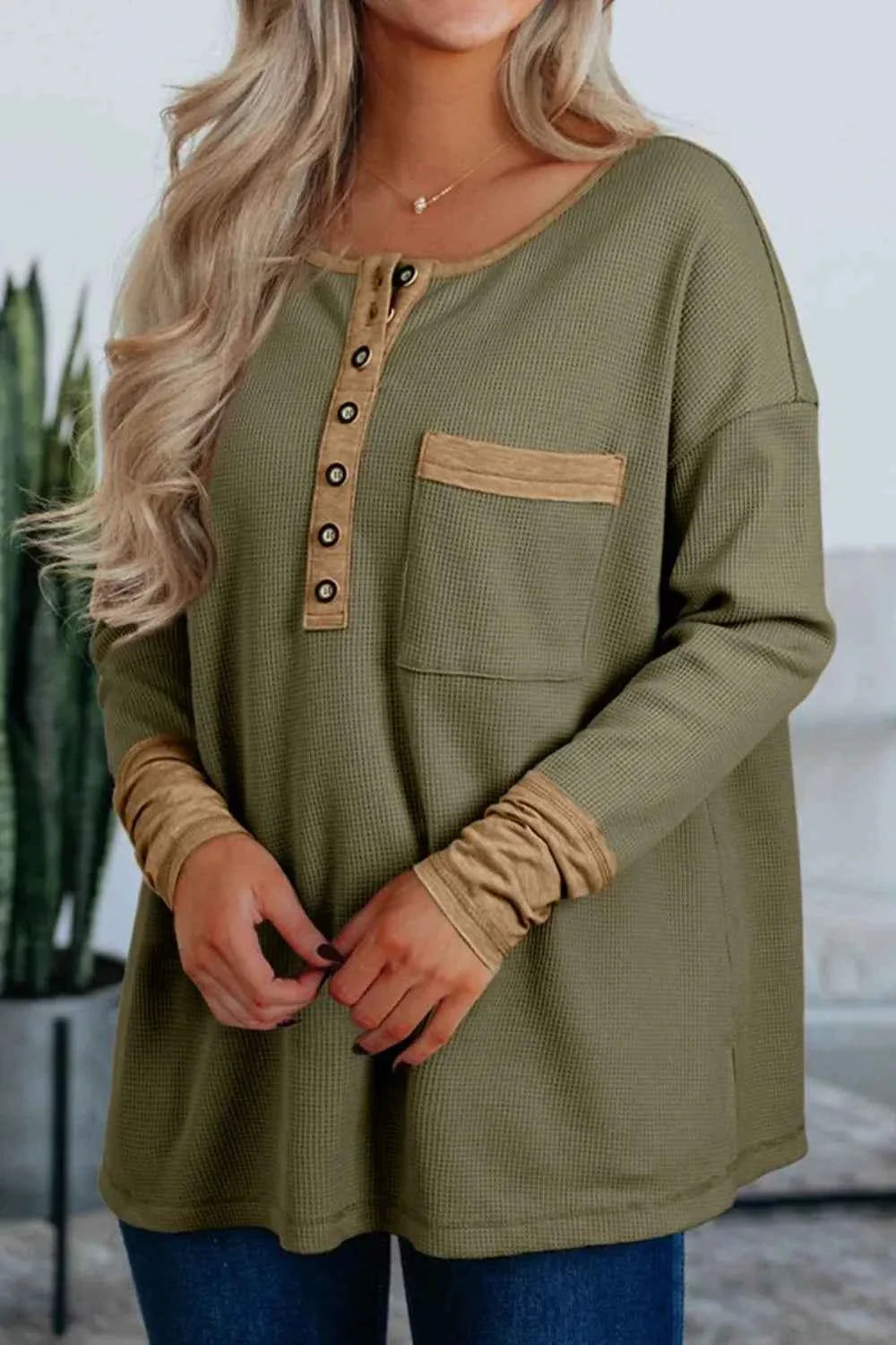 Button Front Contrast Trim Top Moss 675aa2af-ea2e-45eb-9a3c-8b1f6eb5cb9c-Max-Origin