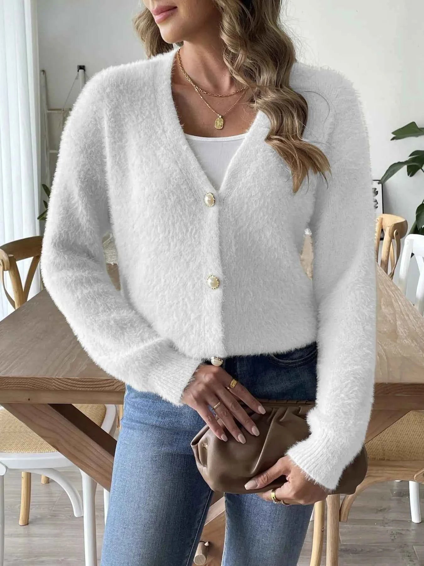 Fuzzy Button-Front Cardigan 675b00ab7e5e4e59a88a6b084fe4af2a-Max-Origin