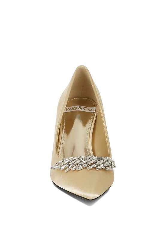 Rhodolia Diamante Brooch Detail Satin Pumps 67664389-65b0-46b5-bac4-a02982025aba
