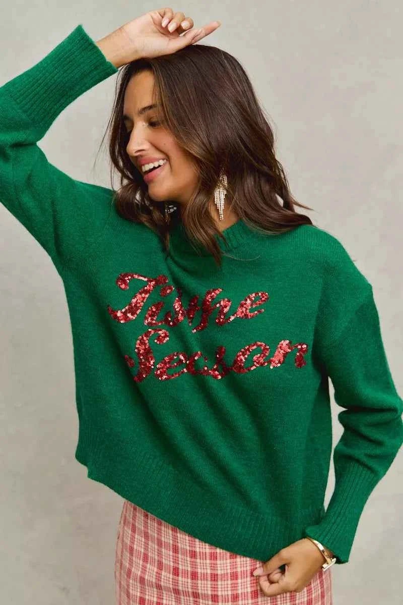 SO ME Sequins Lettering Christmas Holiday Sweater 678871db17b2485cac924e236acba192-Max-Origin
