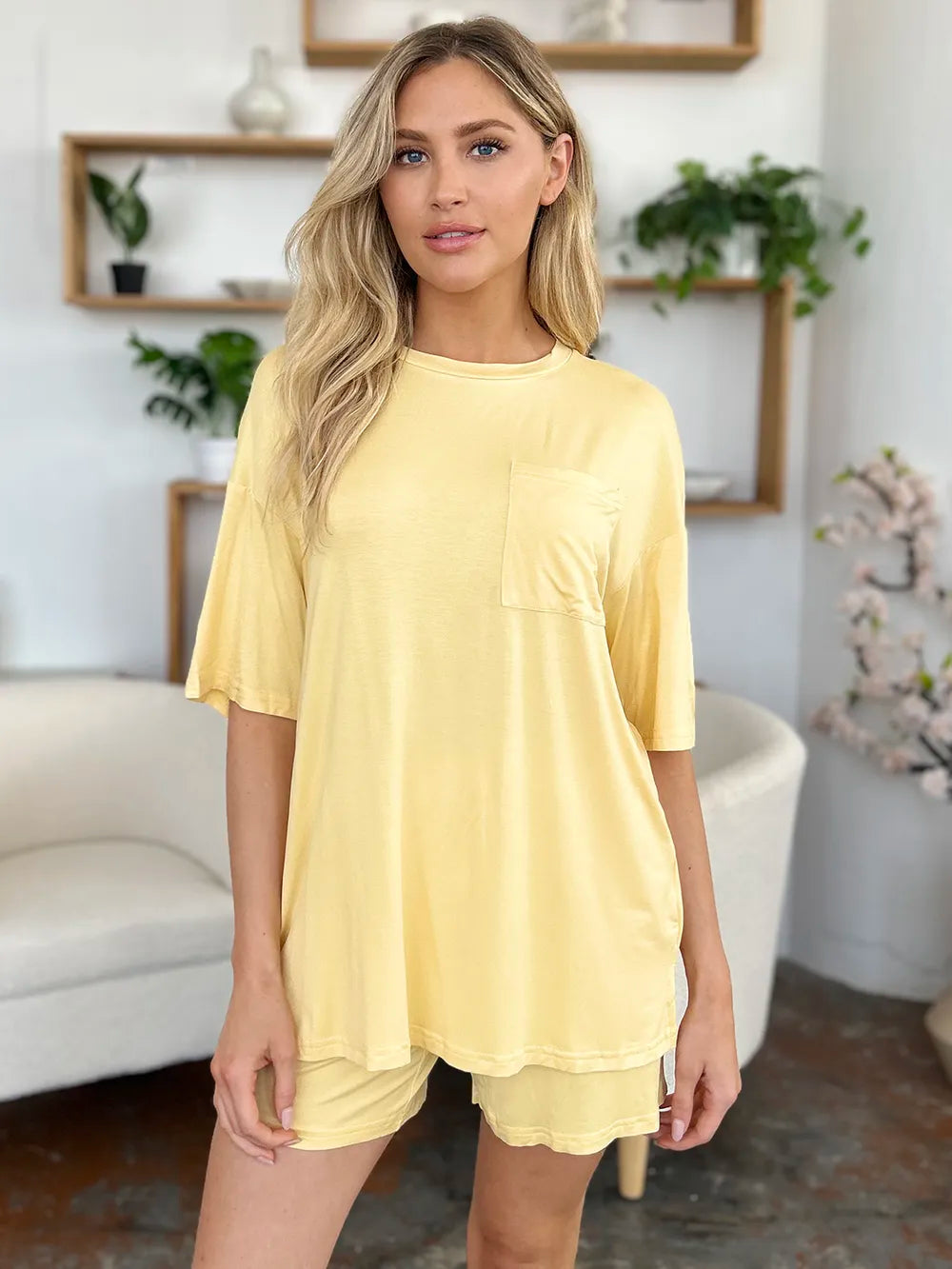 Basic Bae Bamboo Full Size Round Neck Drop Shoulder T-Shirt and Shorts Set 6788eeb9-c806-41ca-97d2-fdbe789c39ef-Max