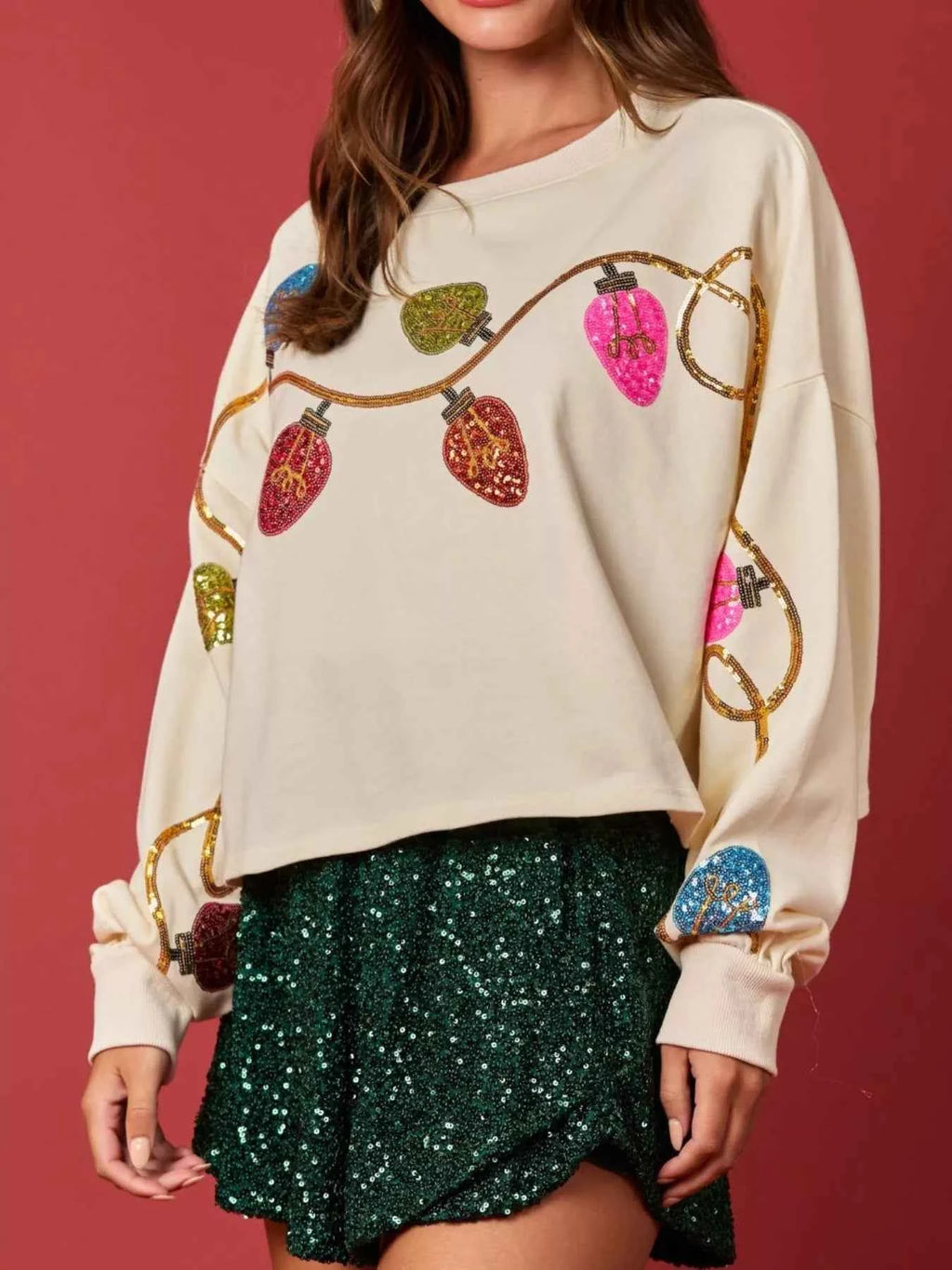 Christmas Holiday Lights Sequin Embellished Sweatshirt 678e82f4-97cf-43e6-9e39-00d1cb0f546b-Max-Origin