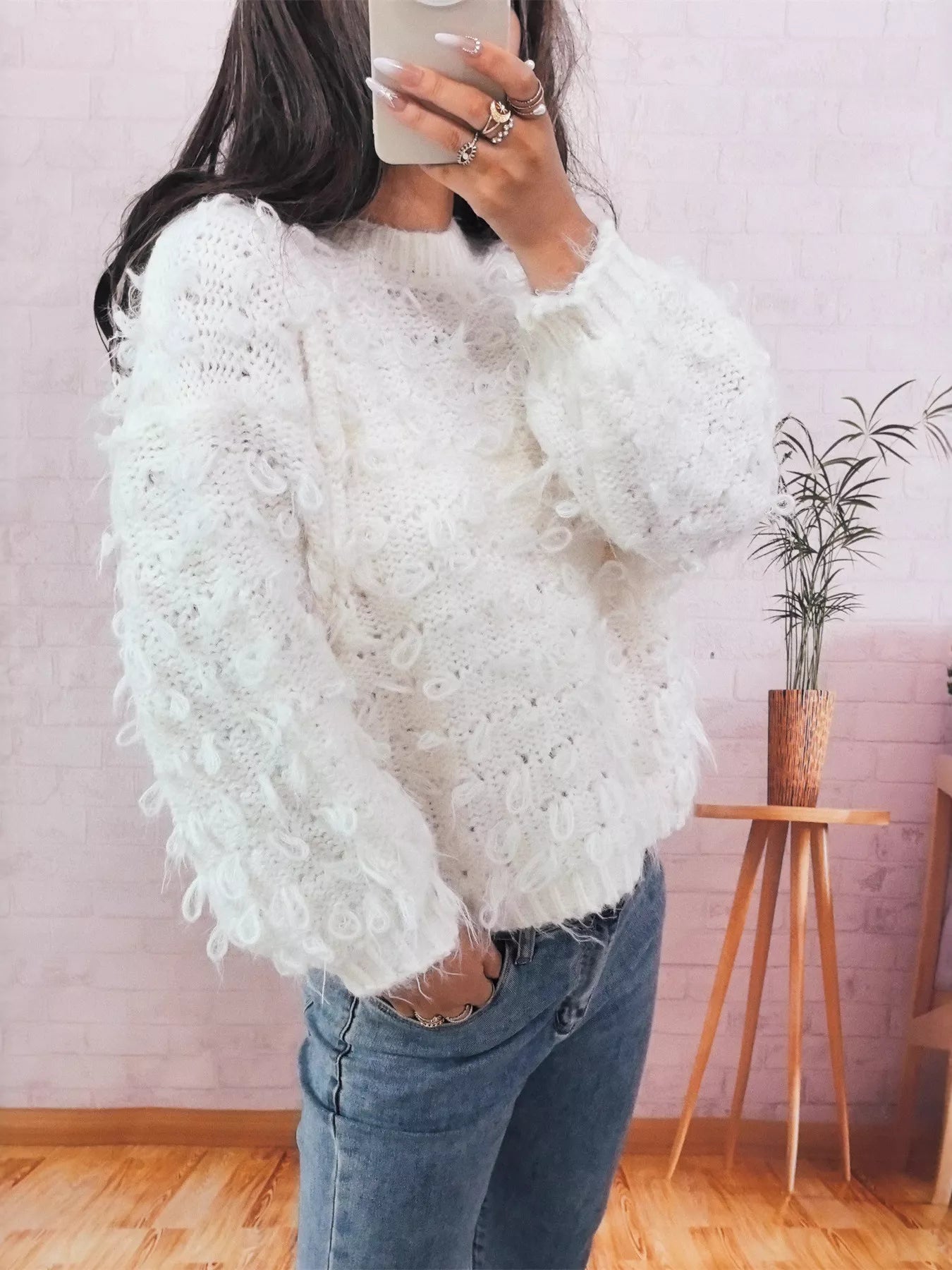 Chunky Round Neck Long Sleeve Sweater 67a3080fd575496f891374381bff0acb-Max-Origin
