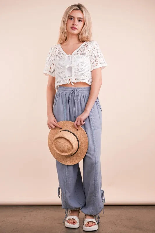 VERY J Front Tie Crochet Crop Top Ivory 67a462506a4d47fa94f9ea5c2f50ab09-Max-Origin
