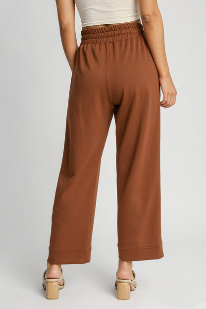 Umgee Full Size Drawstring Wide Leg Pants with Pockets