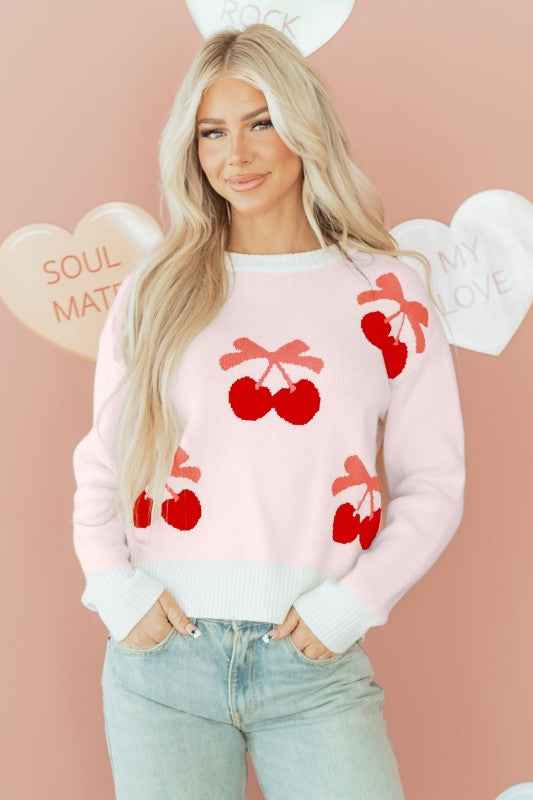 Nevaeh Pattern Drop Shoulder Sweater White 67ac122e-ded3-4aad-b941-62a3c5ba61c0