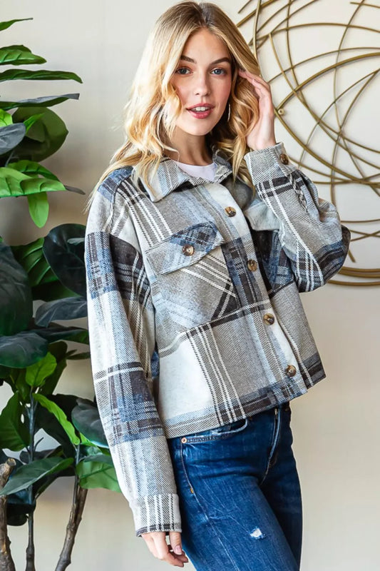 Plaid Button Up Long Sleeve Shacket 67ad83cd-9015-4d70-b5e3-a6d64c1fb18f-Max