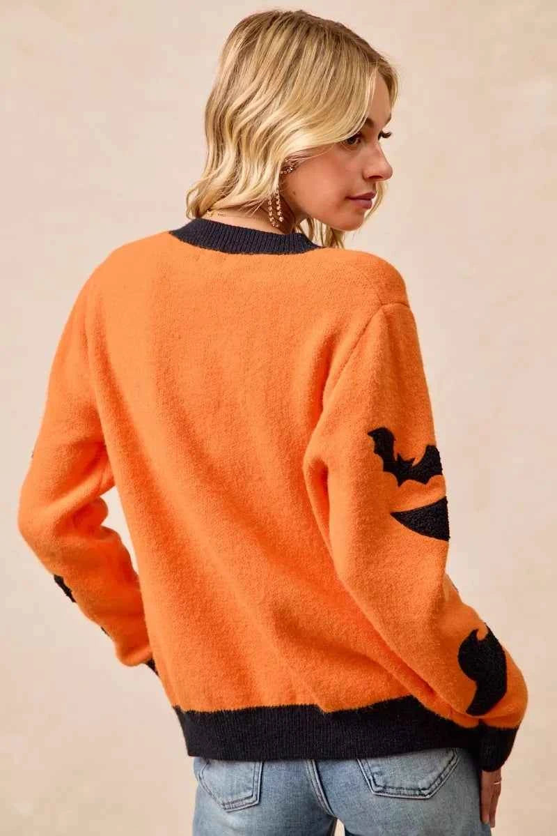 BiBi Halloween Witch Hat Moon Bat Artwork Cardigan 67b2ea4c9cef4b4abc2e53a92081cc78-Max-Origin