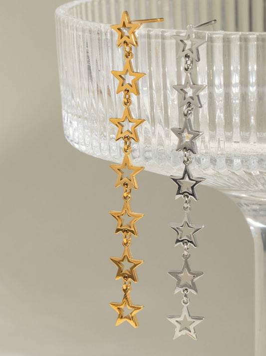 Stainless Steel Cutout Star Earrings