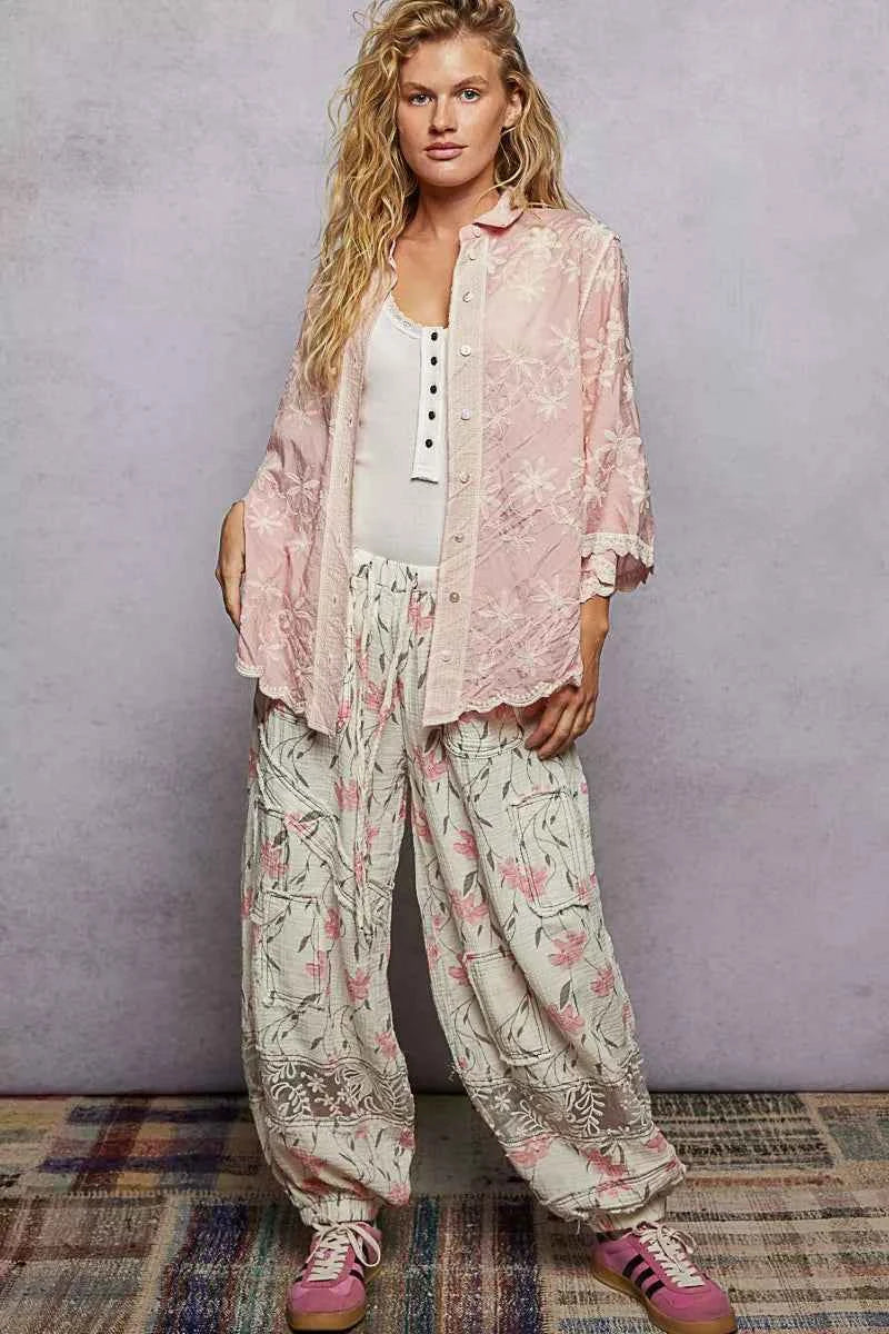 POL Embroidered Floral Collared Neck Shirt with Scalloped Edges 67c2a07f-ffa9-4513-885d-fe68769a1364-Max-Origin
