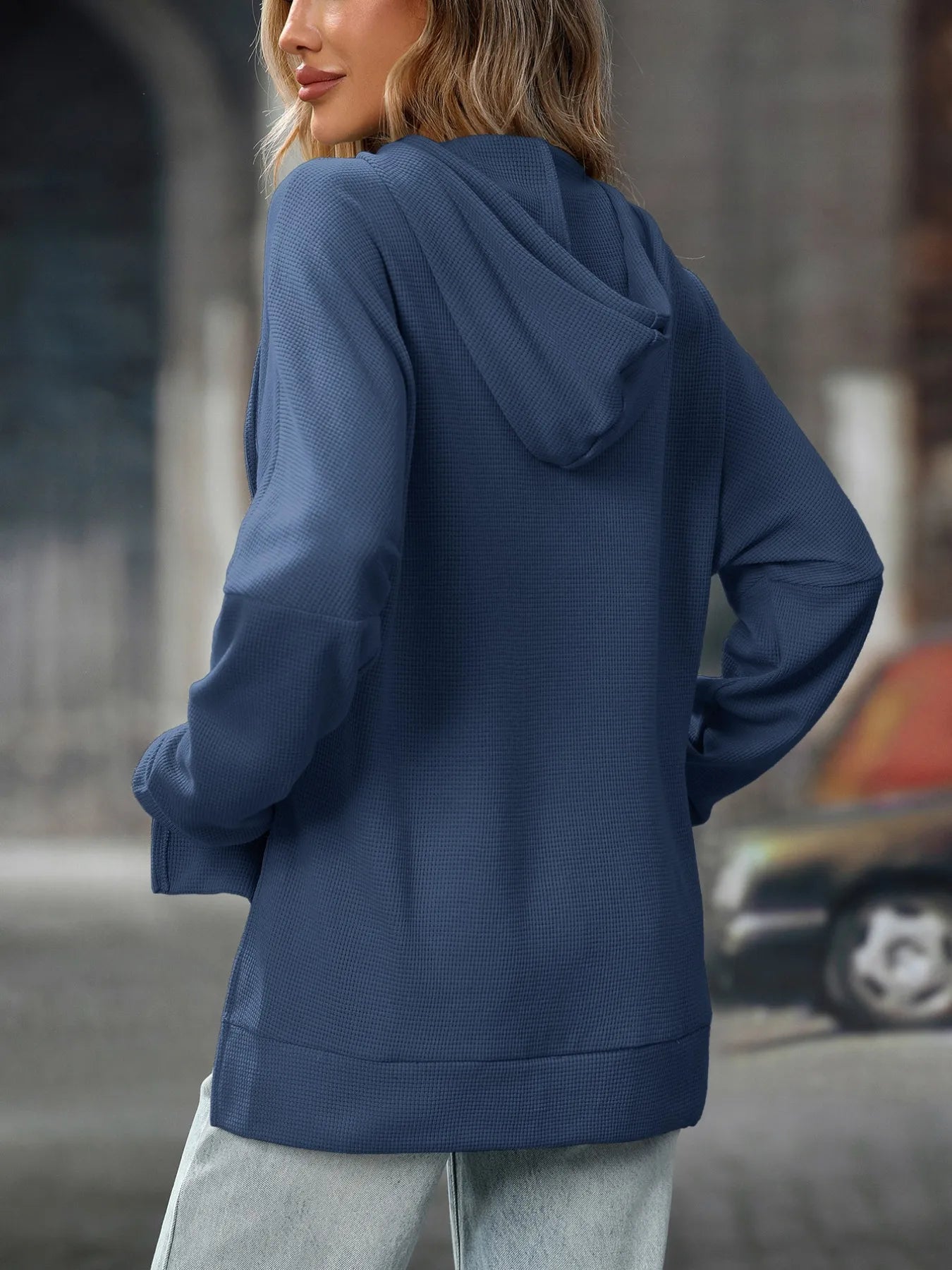 Textured Drawstring Long Sleeve Hoodie 67c697e9-6700-48cb-973f-cbecbb953110-Max-Origin