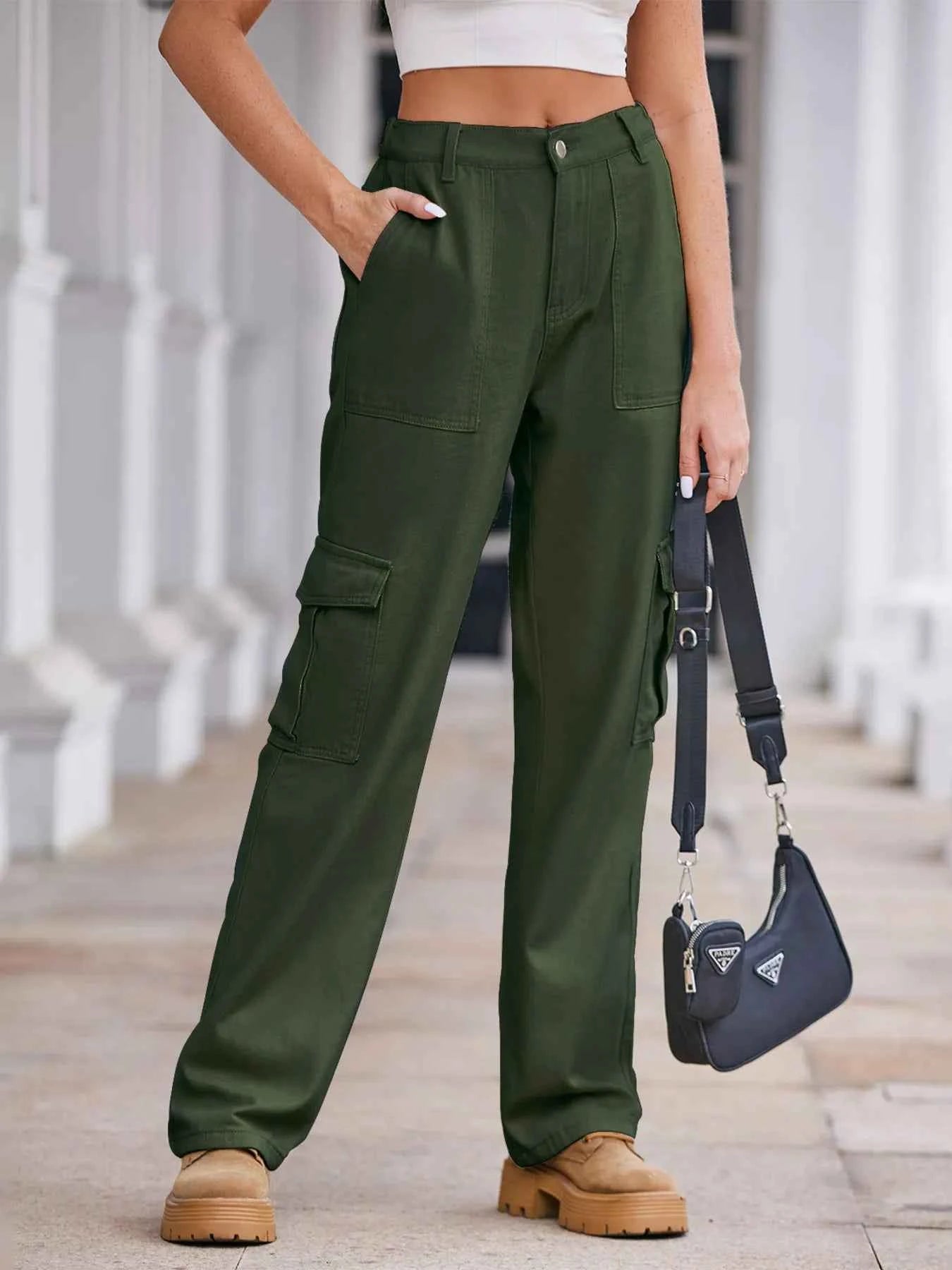 High-Waisted Cargo Jeans Military Green 67c802a01b1b49c3b56f7f364bdcc61b-Max-Origin