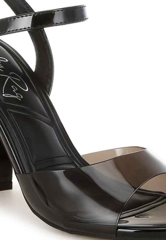 Kessel Tinted Clear Strap Block Heel Sandals 67c9b6fa-cdc5-4c69-9c24-0feea62e2030