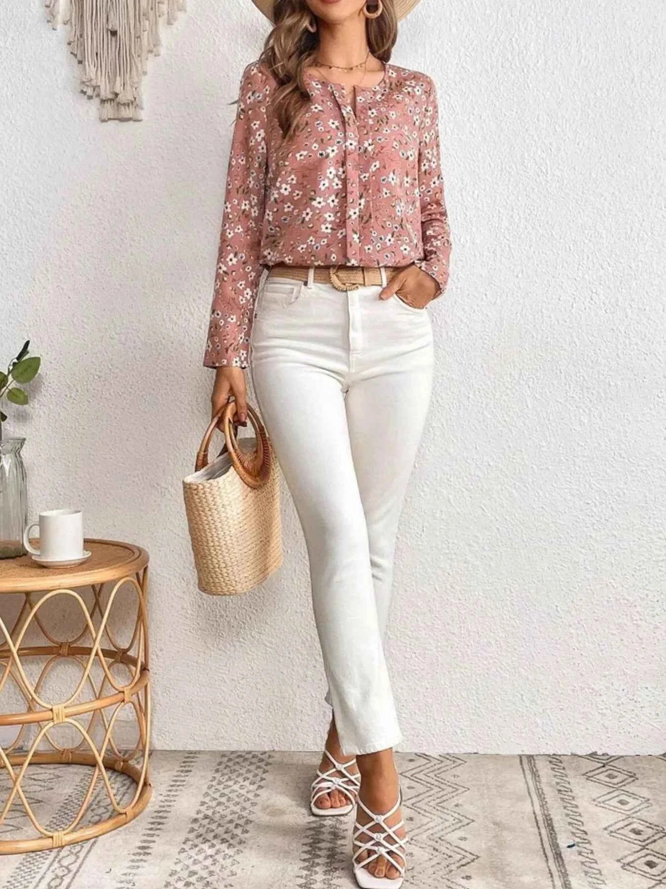Floral Print Long Sleeve Blouse 67ce3efa-1ce2-440a-a02a-977764642107-Max-Origin