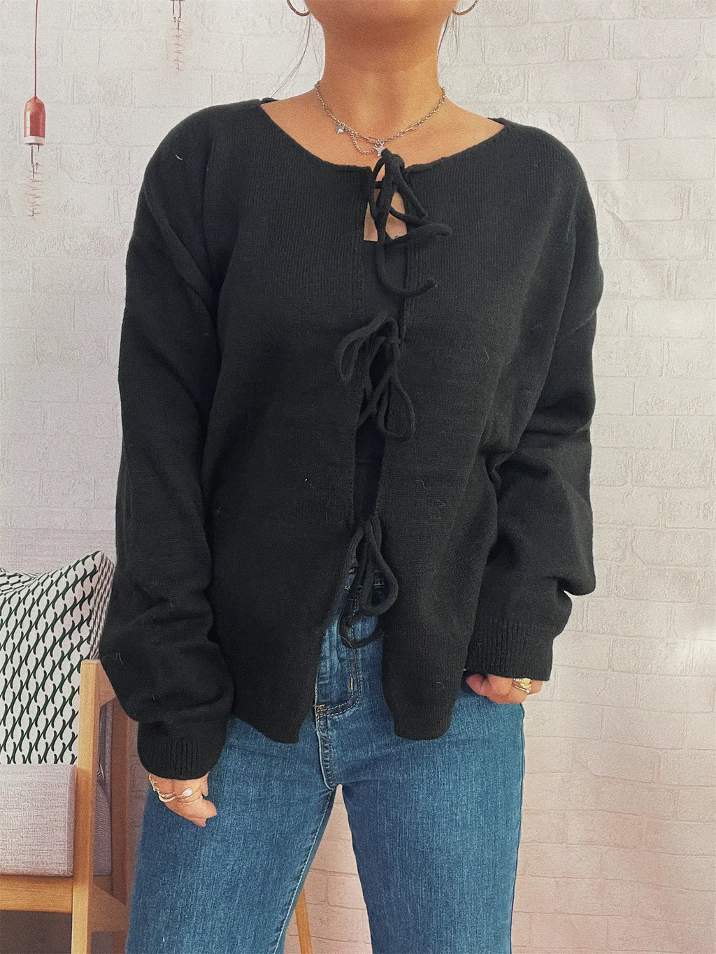 Tie Front Drop Shoulder Cardigan 67d307068191406f881b2bbd62e1289f-Max-Origin