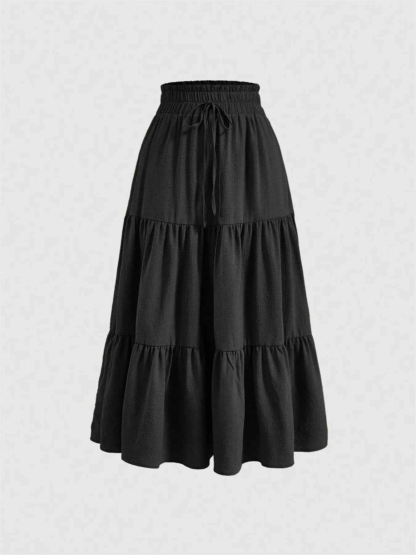 Tied Tiered Skirt Black 67d9e2698add41b4be364ef322a38289-Max-Origin