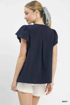 Umgee Floral Lace Overlay Flutter Sleeve Top 67efcaa3-add6-4438-8d8e-7bf5f542ab90-Max-Origin