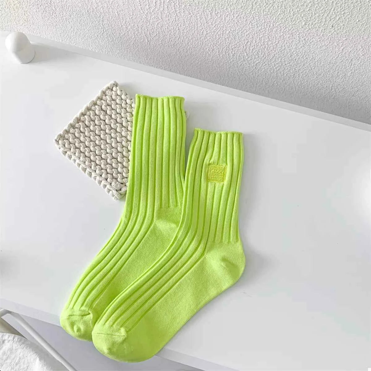 Breathable Ribbed Knit Crew Socks 67f6717f-cf34-4fa8-8e81-2afcf1c53a6c-Max-Origin