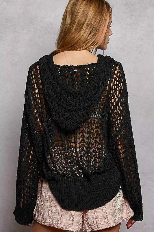 Openwork Round Neck High Low Knit Top 67f77620-eb34-448c-bd84-3c465ca819f5-Max-Origin