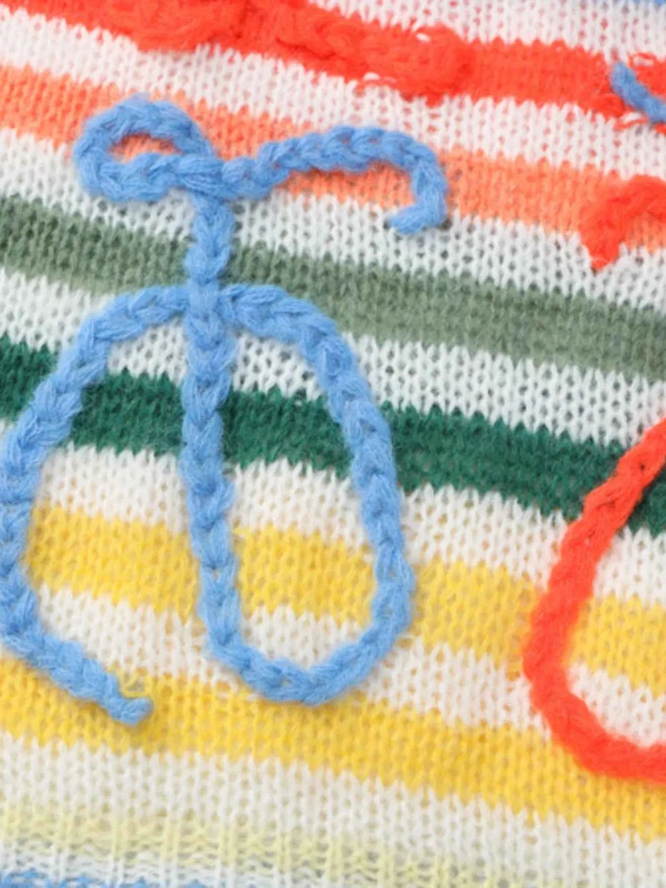 Colorful Abstract Pattern Striped Sweater