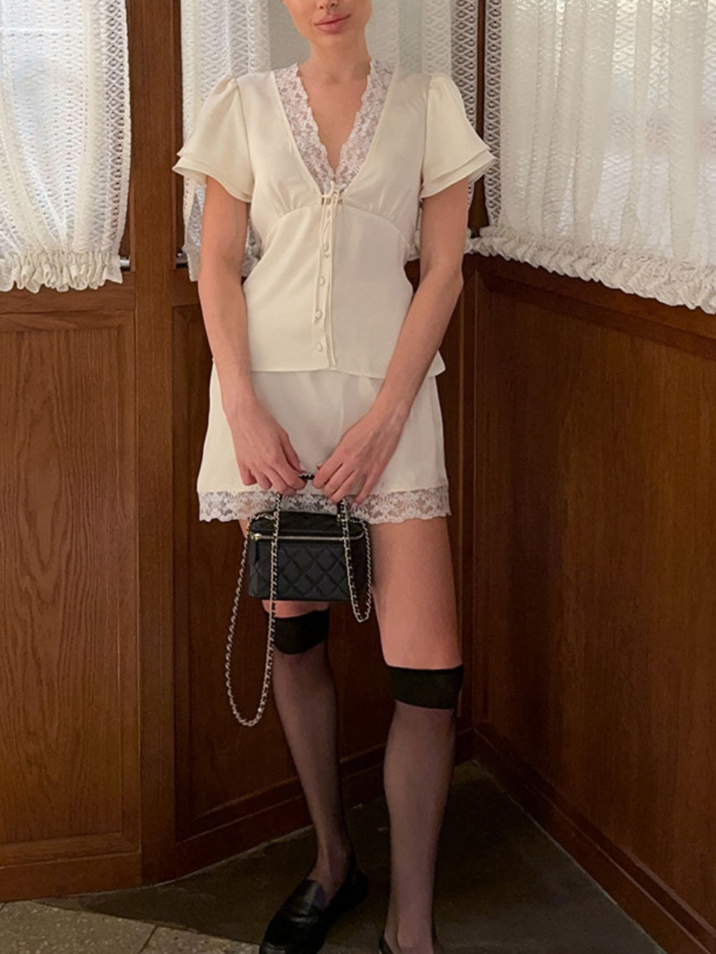 Lace Trimmed Top and Skirt Two-Piece Set 6812bd35-eb27-4595-a715-4ae571c300d2-Max