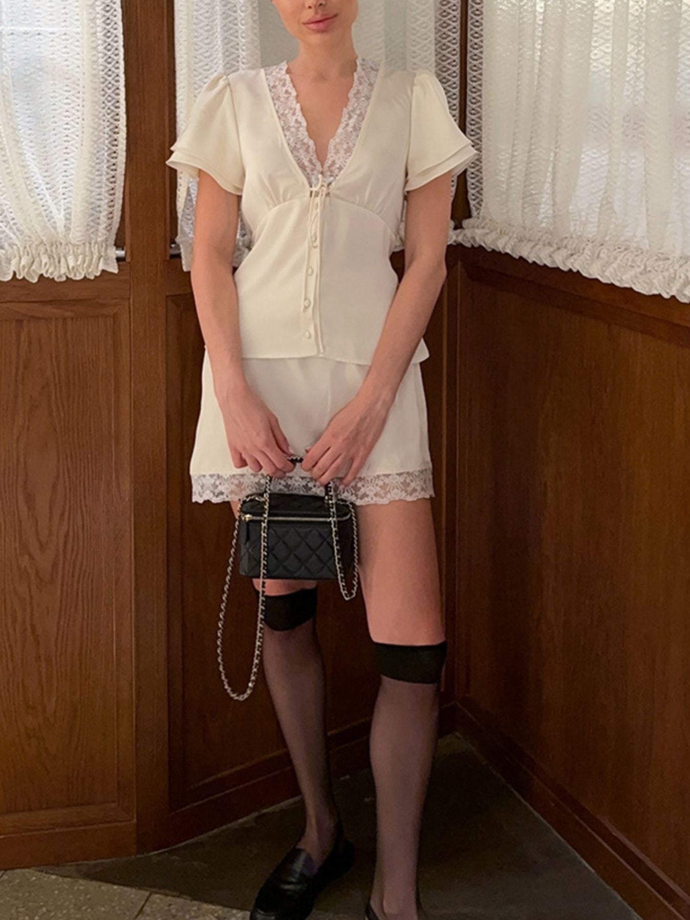 Lace Trimmed Top and Skirt Two-Piece Set 6812bd35-eb27-4595-a715-4ae571c300d2-Max