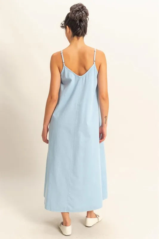 Dyed V-Neck Loose Dress 68273b276ee84e0faddfa8d94108d84d-Max-Origin