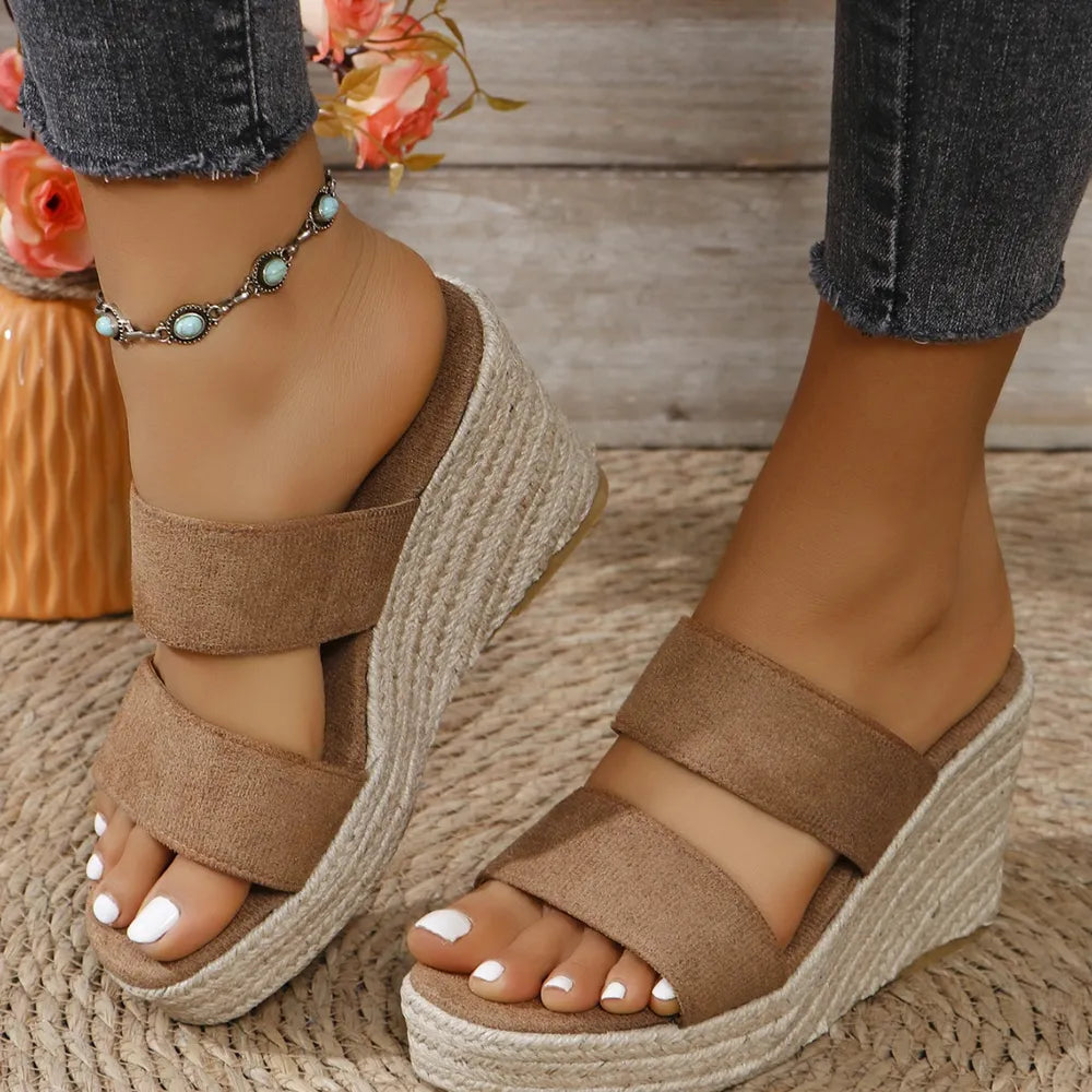 Open Toe Platform Wedge Sandals Camel 6828e557-0129-420f-b31f-f778ba9b9ebb-Max