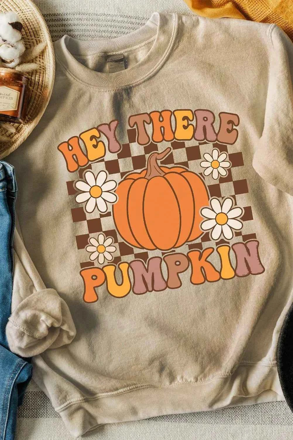 Pumpkin Graphic Long Sleeve Sweatshirt 682d4d18-261d-41fe-9603-5c42c53fa001-Max