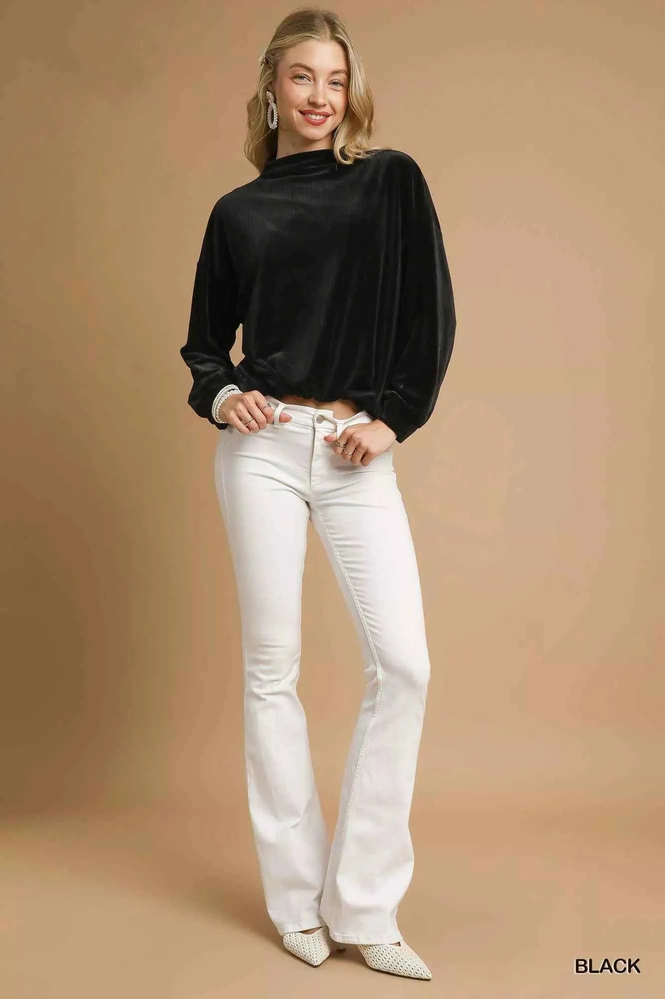 Umgee Ribbed Drawstring Hem Knit Top 6837ff60-f586-4059-ad2a-8dc56e6a330d-Max-Origin