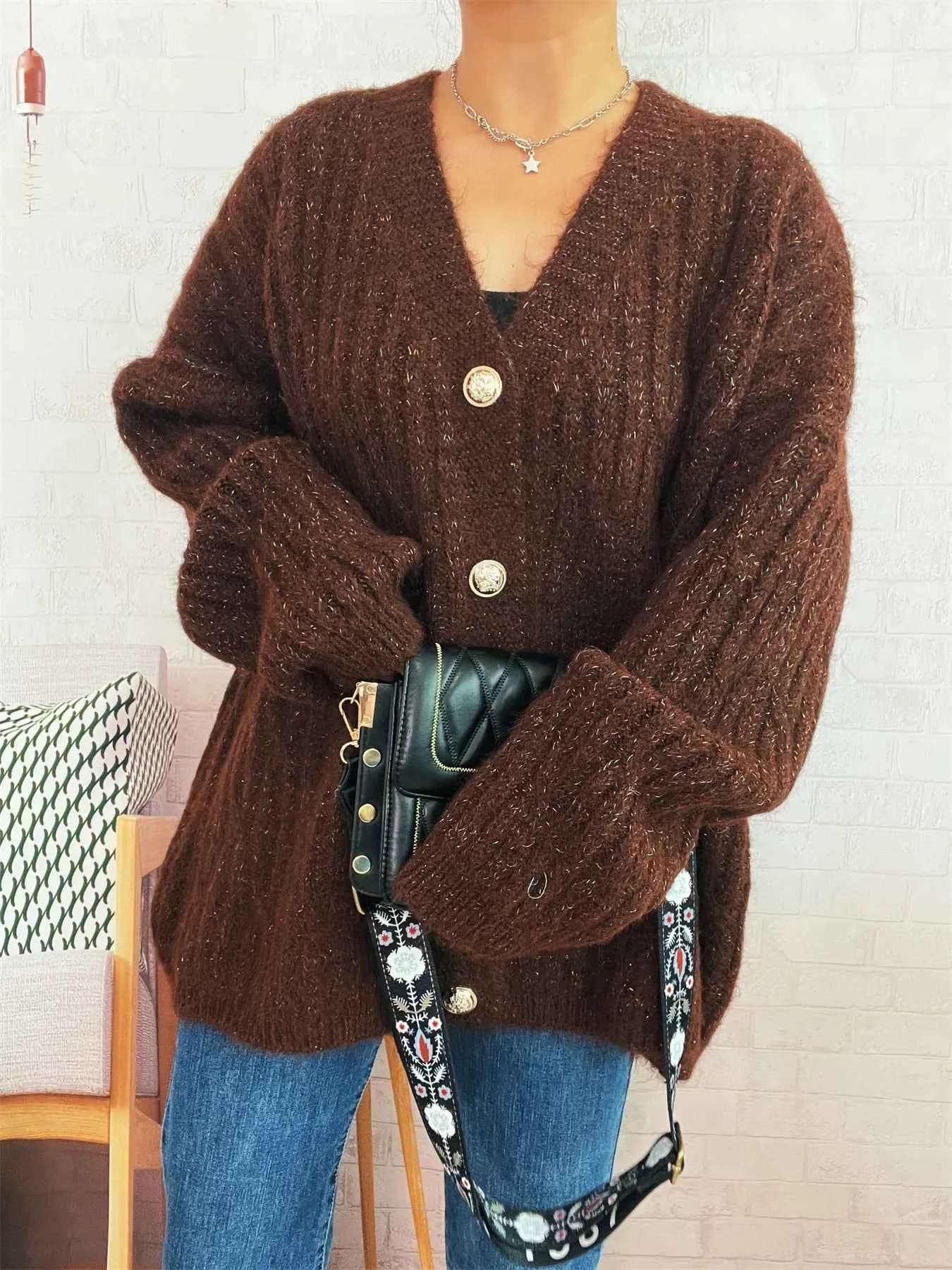 Cable Knit Button-Up Cardigan 6867d1a15db0427cb315c84b9f5ee7bf-Max-Origin