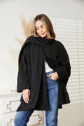 HEYSON Full Size Open Front Cardigan with Scarf Design Black 68685cedf49d4a40bb1fdc30f7b5b056-Max