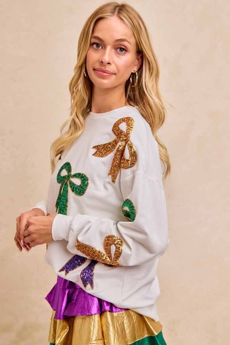BiBi Mardi Gras Sequin Bow Top 6869f0e7ee7940808eb6888efb3cfe38-Max