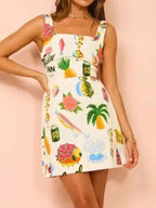 Printed Square Neck Summer Mini Dress 686d72bf-86e2-41d6-acff-b75312615545-Max-Origin