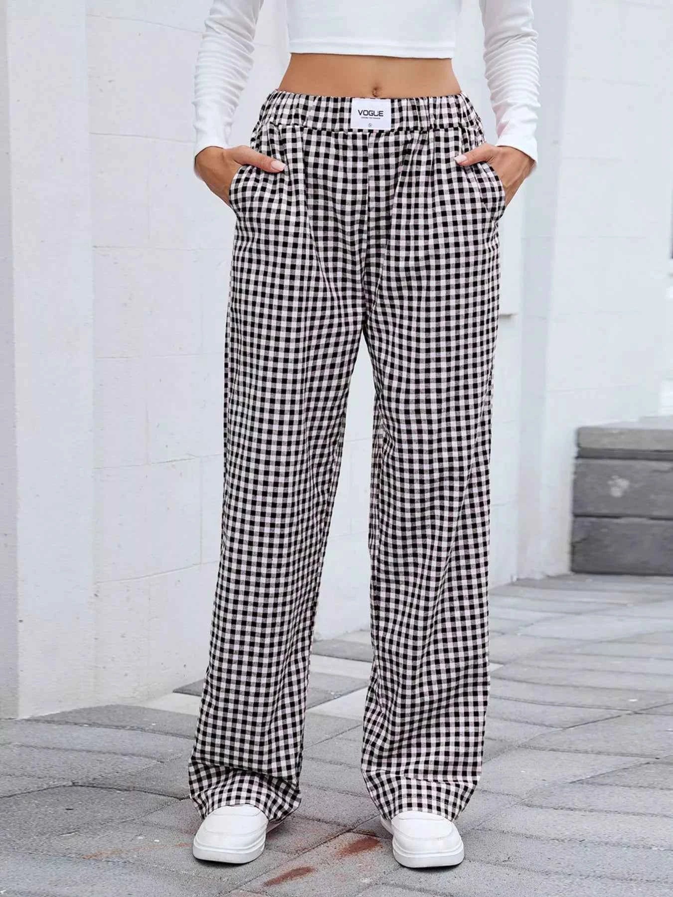 Plaid Wide Leg Casual Pants 6873f7de-8e71-45ba-8840-6935595f8651-Max-Origin