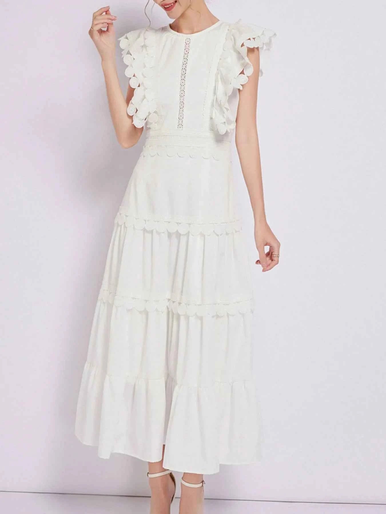 Sleeveless Ruffled Tiered Dress with Embroidered Trim 6878f92c-334e-434d-80ed-ba1b0a75a7a3-Max-Origin