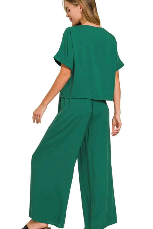 Round Neck T-Shirt and Wide Leg Pants Set 688e84ad-572c-4f74-8a79-4ceaab92a400-Max-Origin