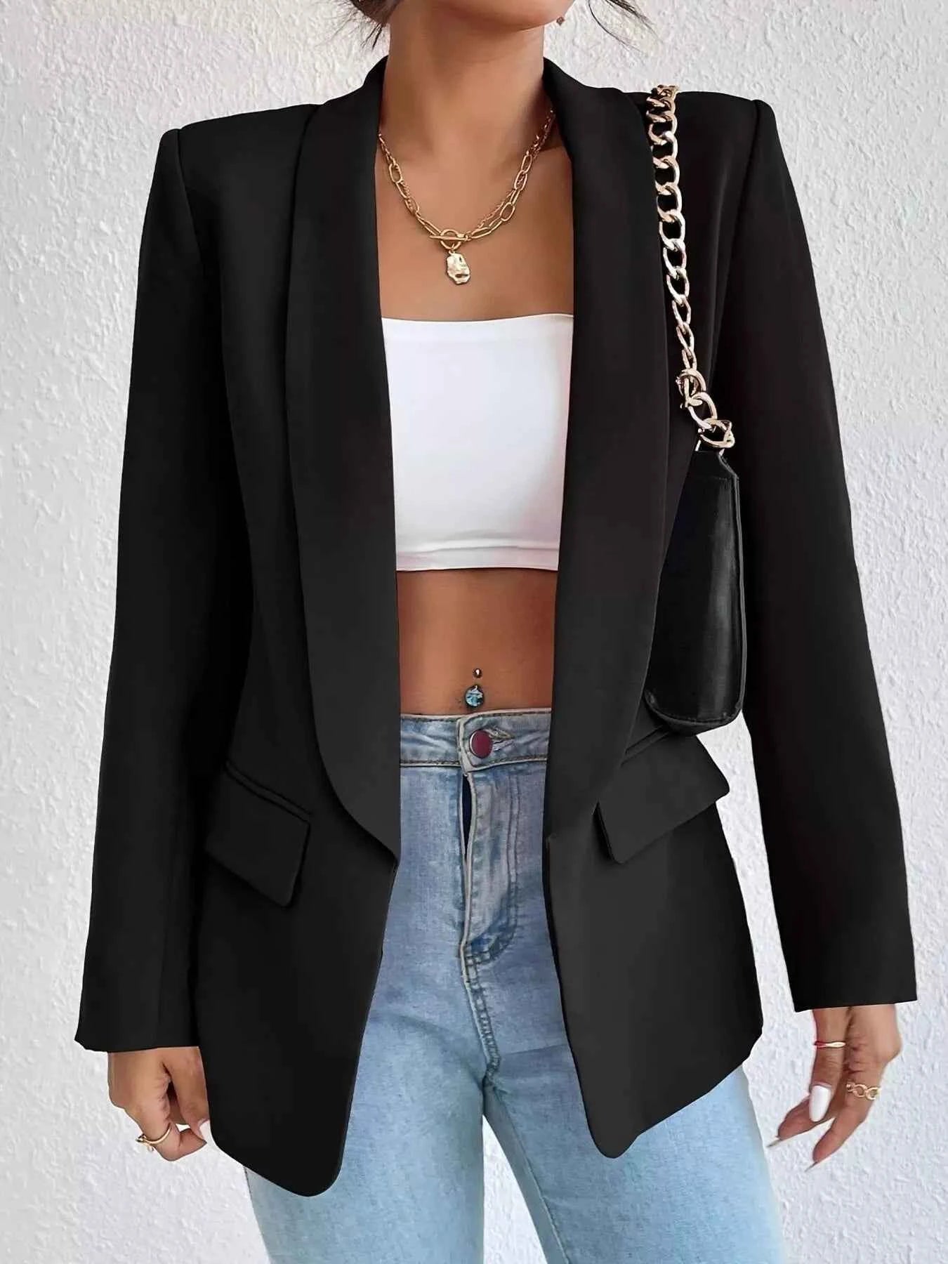 Lapel Collar Long Sleeve Blazer 689d7b661d1042c1915fe2f89c043098-Max-Origin
