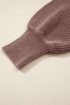 Mineral Wash Buttoned Polo Collar Knit Sweater 68b245dd-f130-4ece-9624-c298f2bbb52a