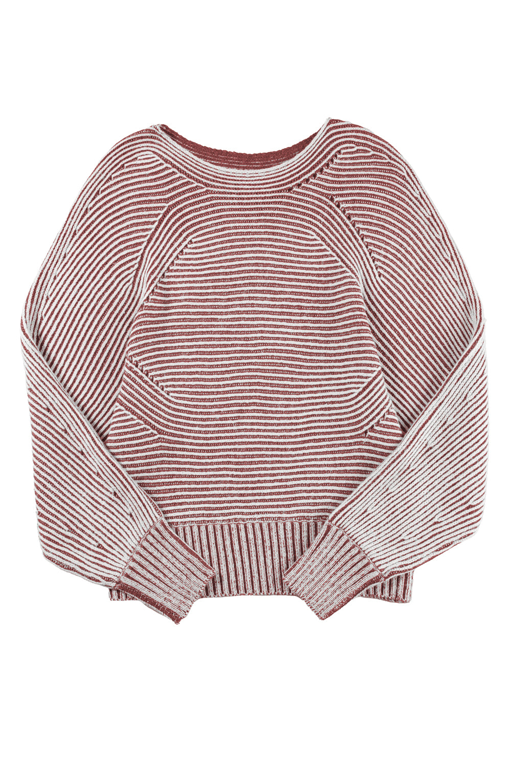 Black Striped Print Ribbed Knit Raglan Sleeve Baggy Sweater 68b7dc08212d8067