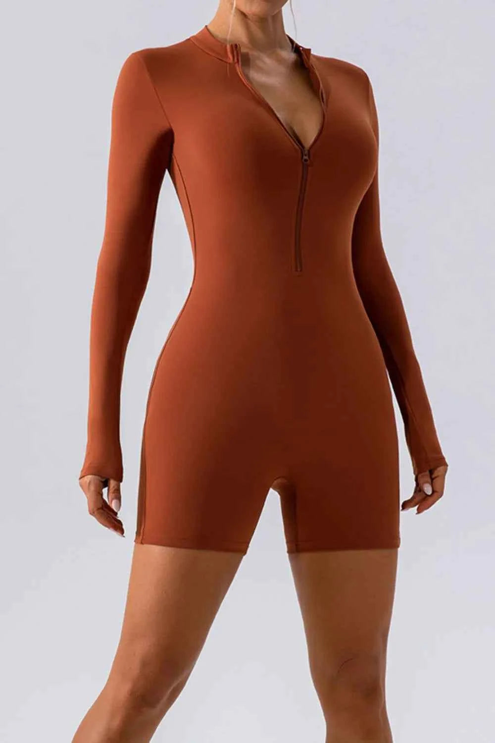 Half Zip Long Sleeve Active Romper 68c30500-7b6f-4605-89a3-4565b1850ab4-Max