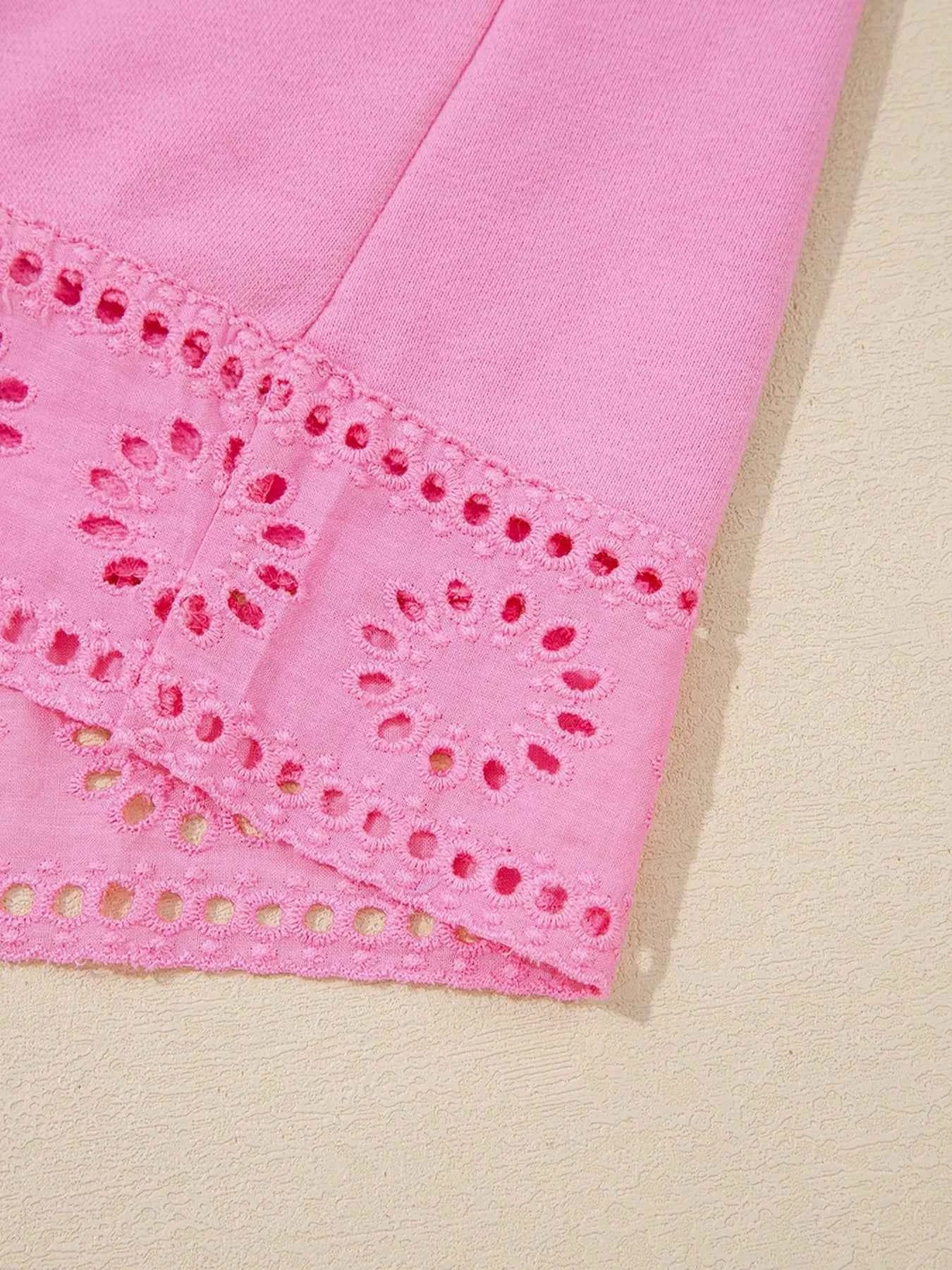 Eyelet Lace Detail Snap Down Sweatshirt 68c7bd37-3804-433c-97fd-73d5402152e0-Max-Origin