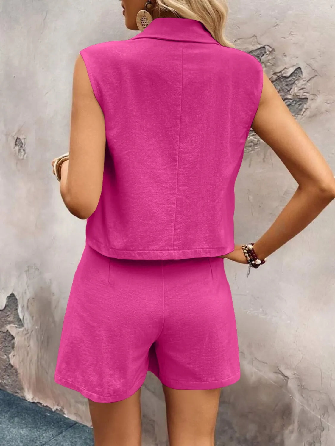 One Button Sleeveless Top and Shorts Set 68de4c1e-ea42-4e8e-b908-82ec244f51ed-Max-Origin