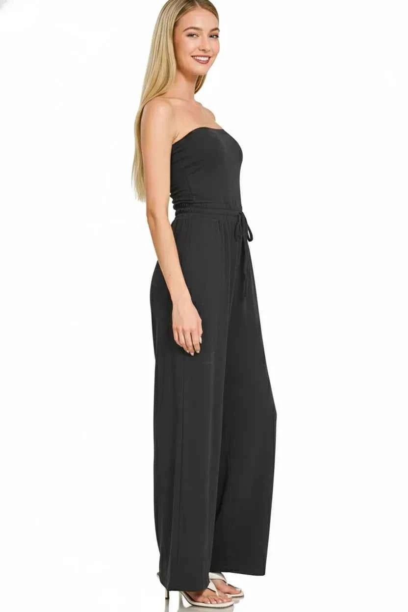 Zenana Tube Top Jumpsuit with Drawstring Waist 68e7dbc2-7142-41b8-8b0d-34bcd58cf647-Max-Origin